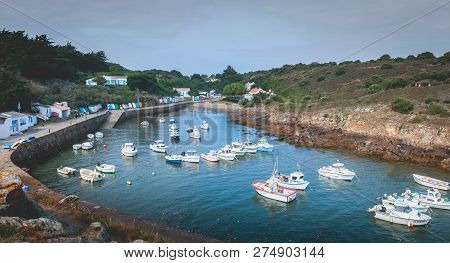 La Meule, France - September 18, 2018: View Of The Marina Of Port La Meule On The Island Of Yeu Wher