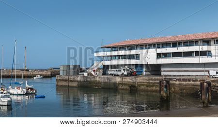 Port Joinville, France - September 18, 2018: View Of The Ferry Terminal Of The Island Of Yeu Which M