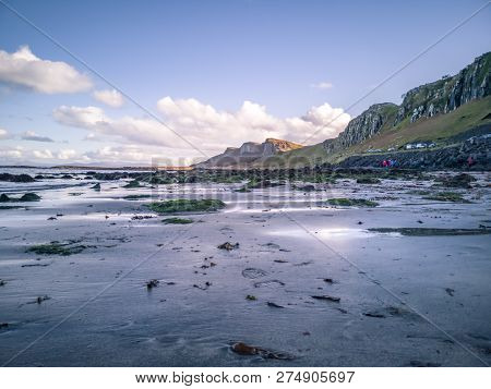 Sunset Over The Famous Dinosaur Bay At Staffin On The Isle Of Skye