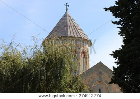 New Christian Church In Bodbe Town In Eastern Georgia