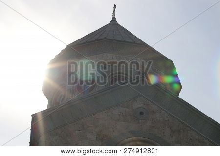 New Christian Church In Bodbe Town In Eastern Georgia