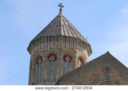 New Christian Church In Bodbe Town In Eastern Georgia