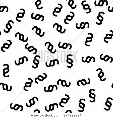Section Signs Random Seamless Pattern. Vector Paragraph Marks Background. Legal Code Or Law Theme