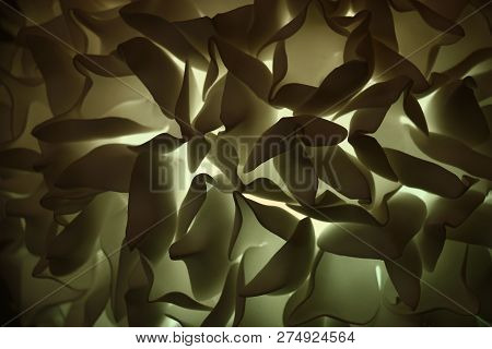 Difficult Background In The Form Of A Chaotic Arrangement Of The Curvilinear Objects Painted Tone Of