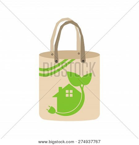 Ecology Concept,eco-friendly Fabric Bag Ideas.vector Illustration