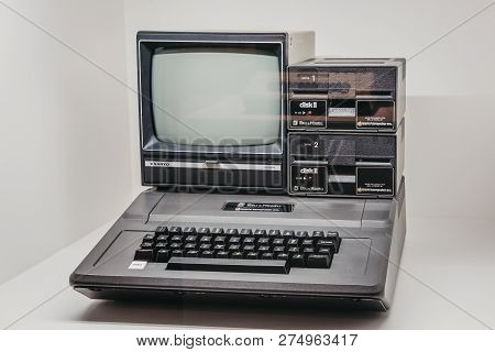 Prague, Czech Republic - August 28, 2018: Apple Computers Bell & Howell Computer On Display Inside A