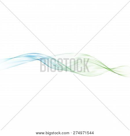 Abstract Vector Background, Blue Transparent Waved Lines For Brochure, Website, Flyer Design. Blue S