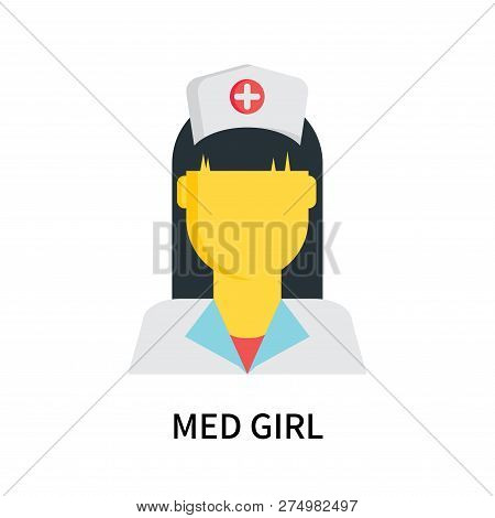 Med Girl Icon Isolated On White Background. Med Girl Icon Simple Sign. Med Girl Icon Trendy And Mode