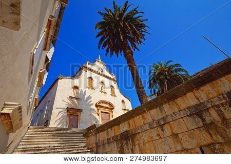 Historic Church In Milna On Brac Island, Dalmatia, Croatia