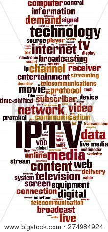 Iptv Word Cloud Concept. Vector Illustration On White