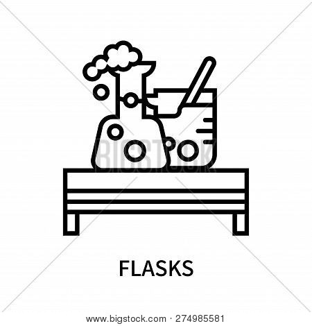 Flasks Icon Isolated On White Background. Flasks Icon Simple Sign. Flasks Icon Trendy And Modern Sym