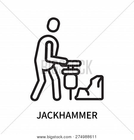 Jackhammer Icon Isolated On White Background. Jackhammer Icon Simple Sign. Jackhammer Icon Trendy An