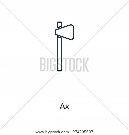 Ax Icon In Trendy Design Style. Ax Icon Isolated On White Background. Ax Vector Icon Simple And Mode