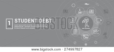 Graduate Student Loan Icon - Student Loan Graphics For Education Financial Aid / Assistance, Governm