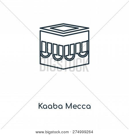 Kaaba Mecca Icon In Trendy Design Style. Kaaba Mecca Icon Isolated On White Background. Kaaba Mecca 