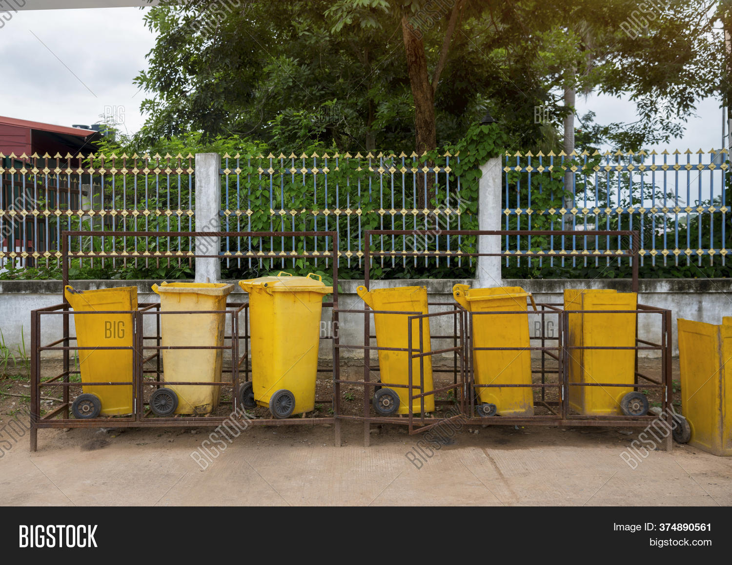 Yellow Trash Can Image & Photo (Free Trial) Bigstock