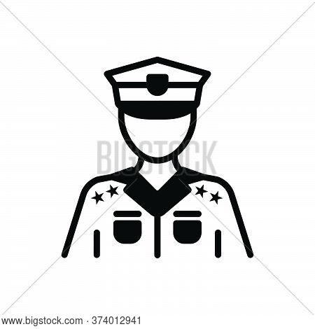 Black Solid Icon For Police Police-force Constabulary Person Law Guard