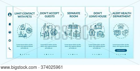Self-isolation Tips Onboarding Vector Template. Staying Home, Contacts Limit, Guess Accepting Prohib