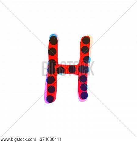 H Letter Logo Handwritten With A Red Felt-tip Pen. Perfect Vector Icon For Kids Design, Funny Craft 