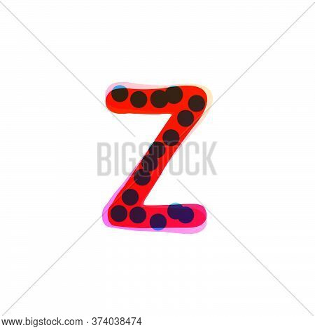 Z Letter Logo Handwritten With A Red Felt-tip Pen. Perfect Vector Icon For Kids Design, Funny Craft 