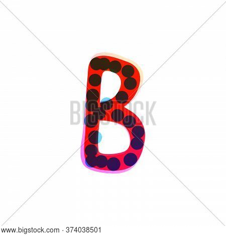B Letter Logo Handwritten With A Red Felt-tip Pen. Perfect Vector Icon For Kids Design, Funny Craft 