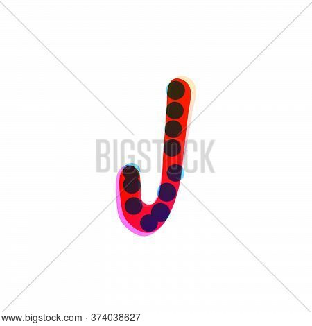 J Letter Logo Handwritten With A Red Felt-tip Pen. Perfect Vector Icon For Kids Design, Funny Craft 