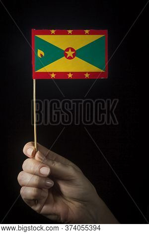 Hand With Small Flag Of State Of Grenada