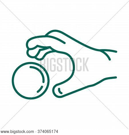 Black Line Icon For Grab Caught Catch-hold-of Capture Take Grip Pick Ball Hand Throw