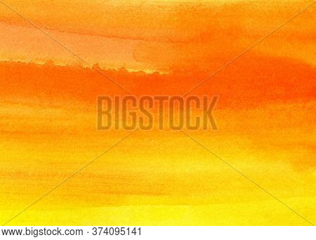 Bright Colorful Yellow And Orange Abstract Watercolor Background