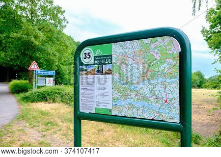 Bennekom-the Netherlands-june 7, 2020:dutch Bicycle Routes Junction Signs On The Countryside Of Benn