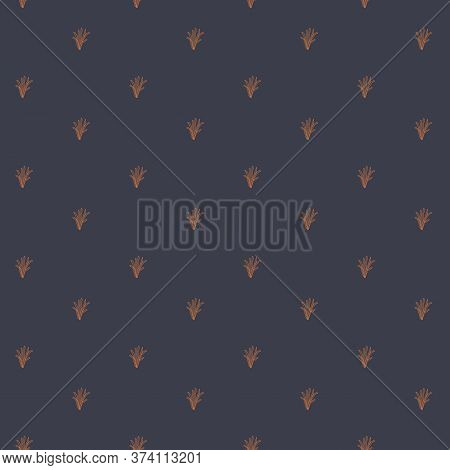 Vector Orange Petals Seamless Pattern Dark Background