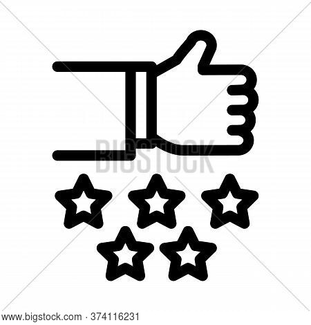 Webshop Like Stars Icon Vector. Webshop Like Stars Sign. Isolated Contour Symbol Illustration
