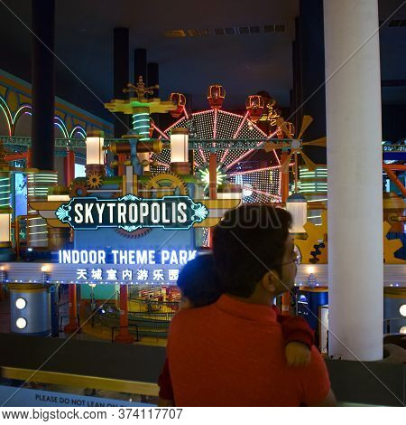 Kuala Lumpur, Malaysia - Dec 31, 2019 : Tourist Travel To Skytropolis Funland In First World Resort 
