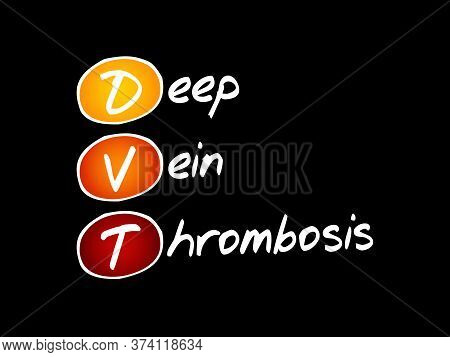 Dvt - Deep Vein Thrombosis, Acronym Health Concept Background