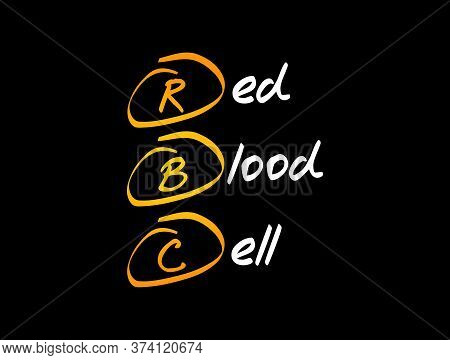 Rbc - Red Blood Cell Acronym, Medical Concept Background