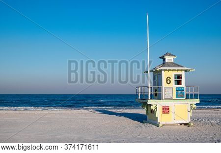 Lifegaurd Shack 6 In The Arly Morning Light On The Gulf Coast