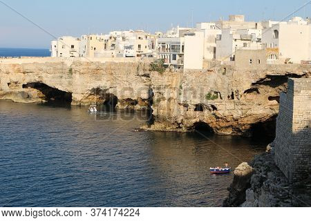 Panorama Of Polignano A Mare, A Beautiful Apulian Tourist Resort