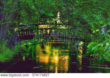 Bridges In The Manor Park In The City Of Iłowa In Poland.\nmanor Park In The City Of Iłowa In Wester