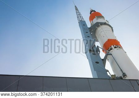The Rocket - Carrier. Spaceship On Launch Pad