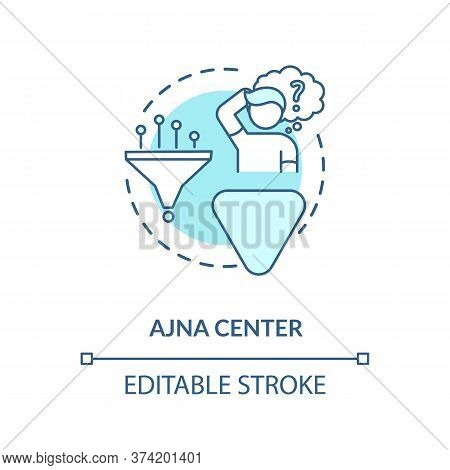 Anja Center Turquoise Concept Icon. Ability To Conceptualize. Abstract Thinking. Chakra In System. H