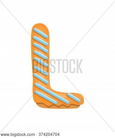 Cartoon Cookies Font. Vector Letter Baking In Colored Glaze. Creative Gingerbread Typography Design.