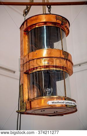 Townsville, Queensland, Australia - June 2020: Masthead Lantern On Display At Maritime Museum