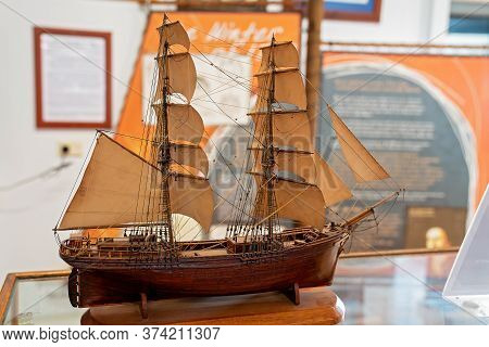 Townsville, Queensland, Australia - June 2020: Display In The Maritime Museum Collection Of Memorabi