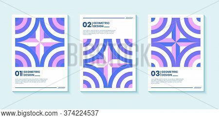 Modern Abstract Bright Color Covers Set, Minimal Covers Design. Colorful Geometric Background