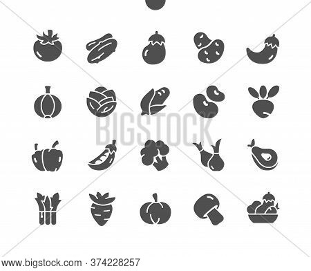 Vegetables Well-crafted Pixel Perfect Vector Solid Icons 30 2x Grid For Web Graphics And Apps. Simpl