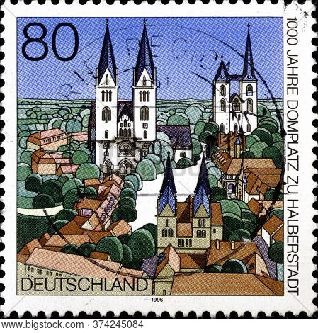 02 10 2020 Divnoe Stavropol Krai Russia The Postage Stamp Germany 1996 The 1000th Anniversary Of The