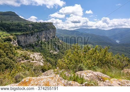 Catalonia Mountain Landscape Seen From Tavertet Village, Spain