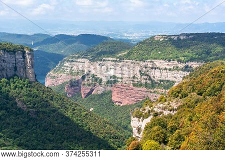 Catalonia Mountain Landscape Seen From Tavertet Village, Spain