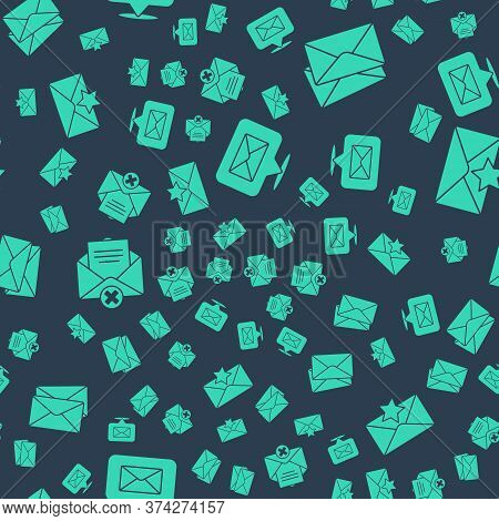 Set Speech Bubble With Envelope, Envelope, Delete Envelope And Envelope With Star On Seamless Patter