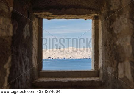 View From A Loopholes Of Nehaj Fortress On The Coast Of The Island Of Krk.